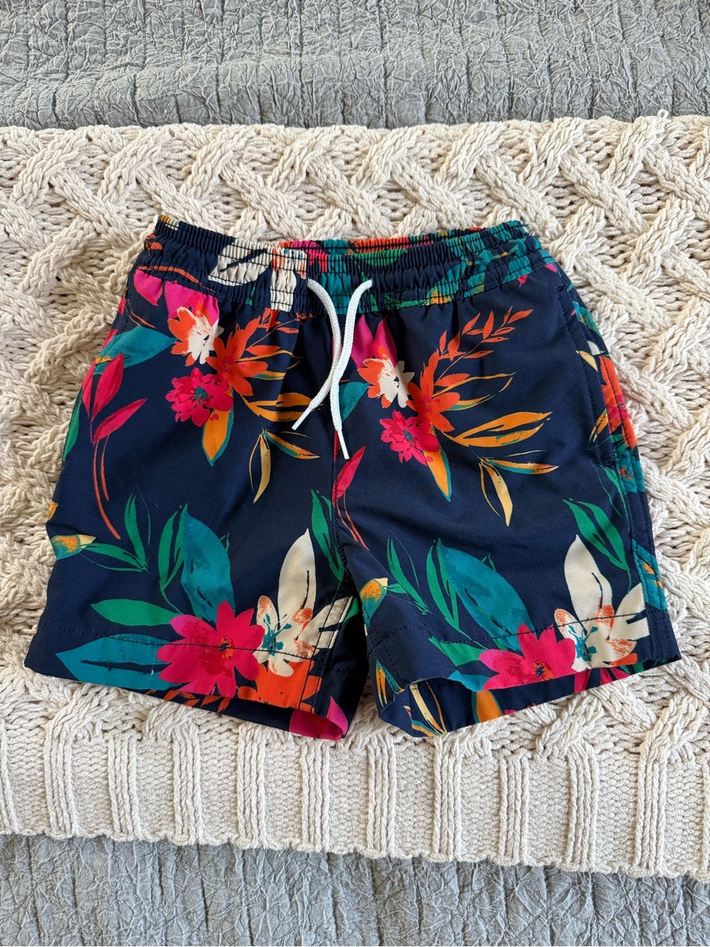 crewcuts toddler Tropical Floral Swim Trunks